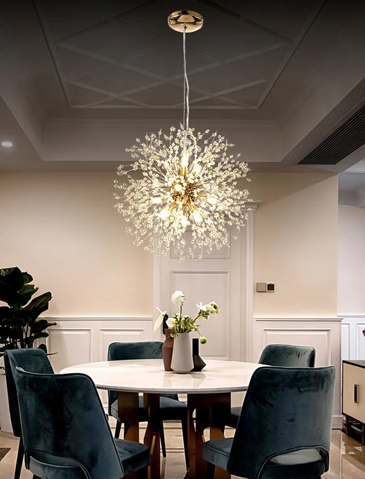 Modern Sky Star Fireball Crystal Pendant LED Lighting Dandelion