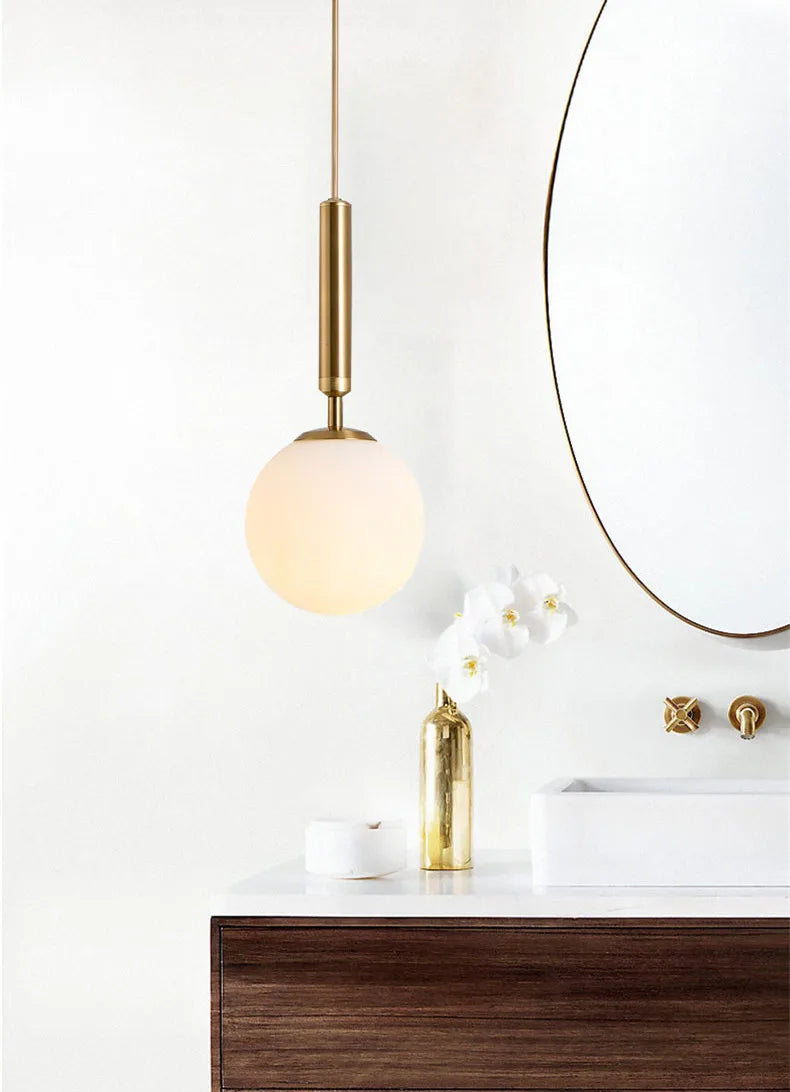 Modern Glass Ball Pendant Light Fixture Luminaire Hanging Lamps