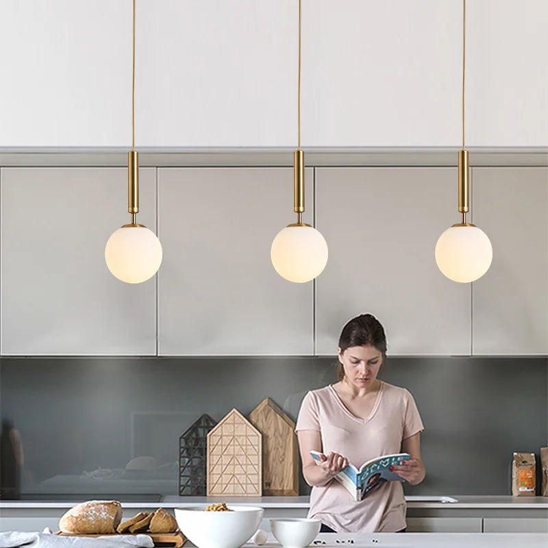 Modern Glass Ball Pendant Light Fixture Luminaire Hanging Lamps