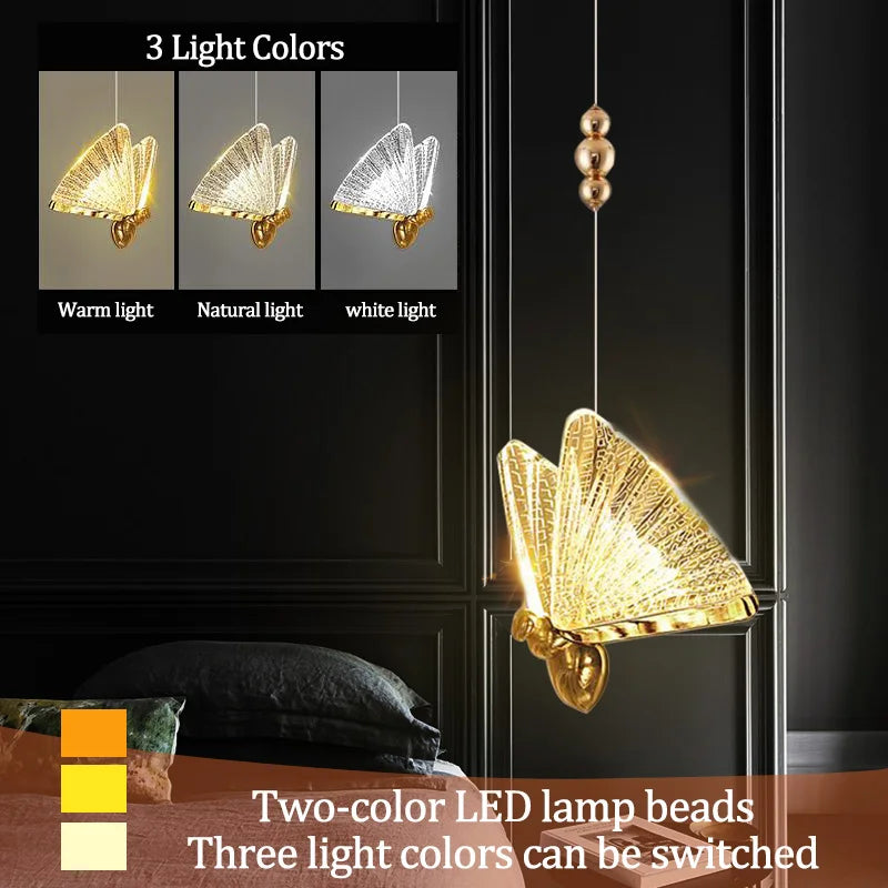 Butterfly Led Pendant Lights Nordic