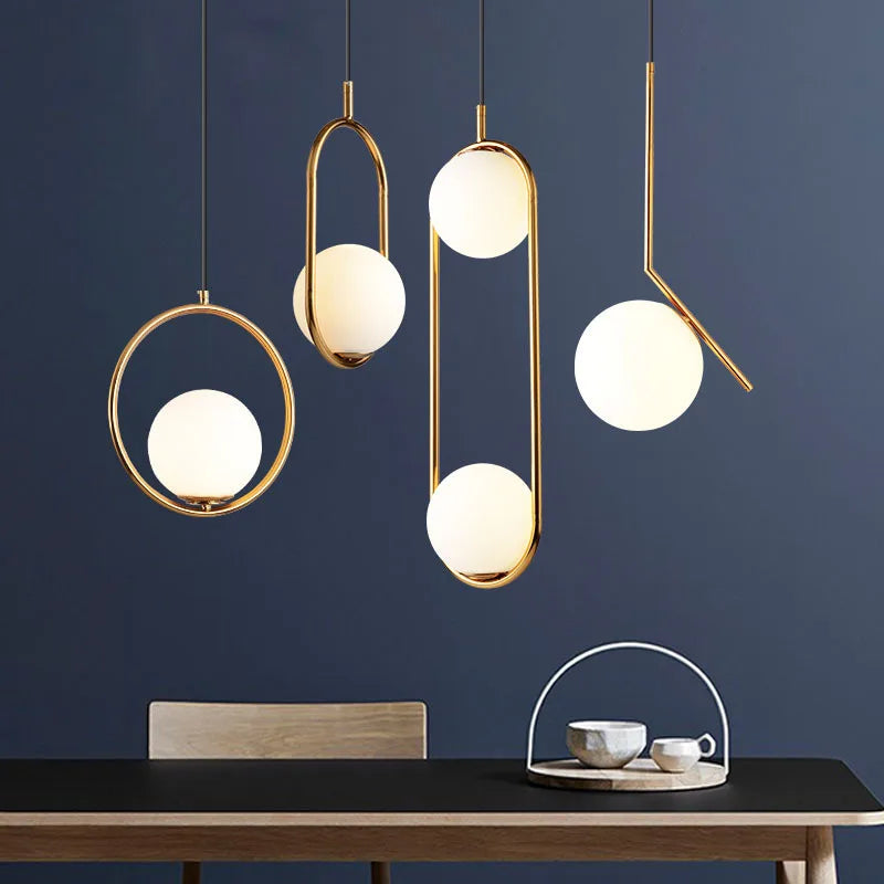 Modern Glass Ball Pendant Light Fixture Luminaire Hanging Lamps