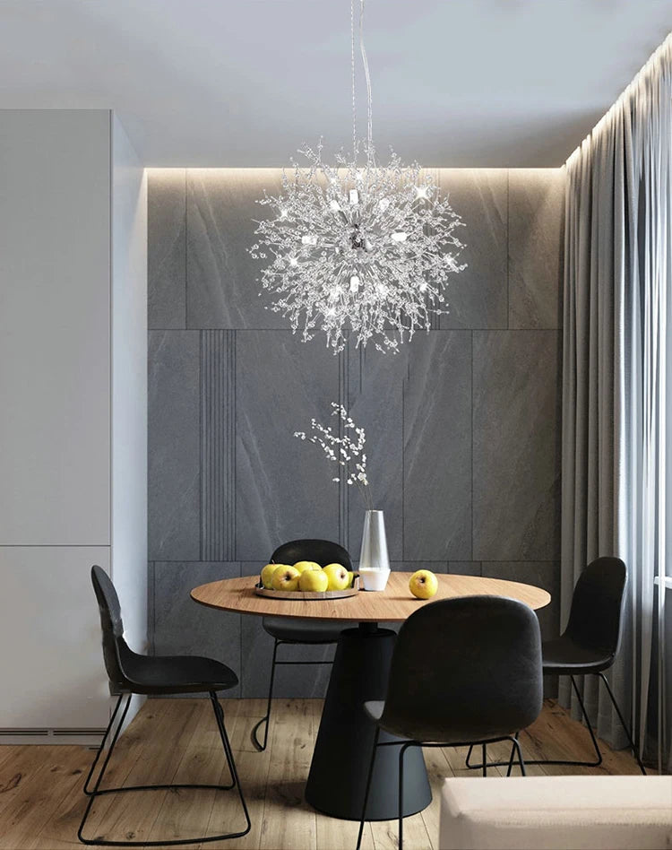 Modern Sky Star Fireball Crystal Pendant LED Lighting Dandelion