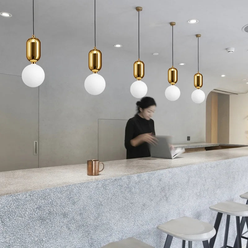 Modern Glass Ball Pendant Light Fixture Luminaire Hanging Lamps