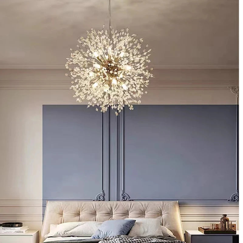 Modern Sky Star Fireball Crystal Pendant LED Lighting Dandelion