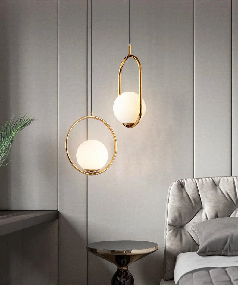 Modern Glass Ball Pendant Light Fixture Luminaire Hanging Lamps
