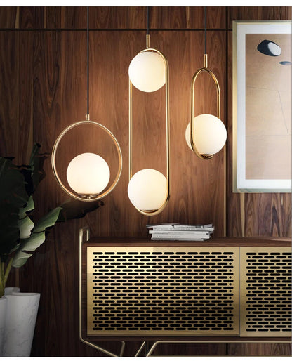 Modern Glass Ball Pendant Light Fixture Luminaire Hanging Lamps