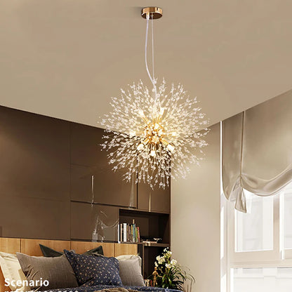 Modern Sky Star Fireball Crystal Pendant LED Lighting Dandelion